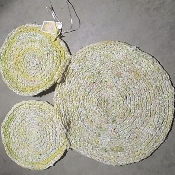 Vintage | Other | Mickey Mouse Braided Rag Rug Yellow Vintage Disney ...